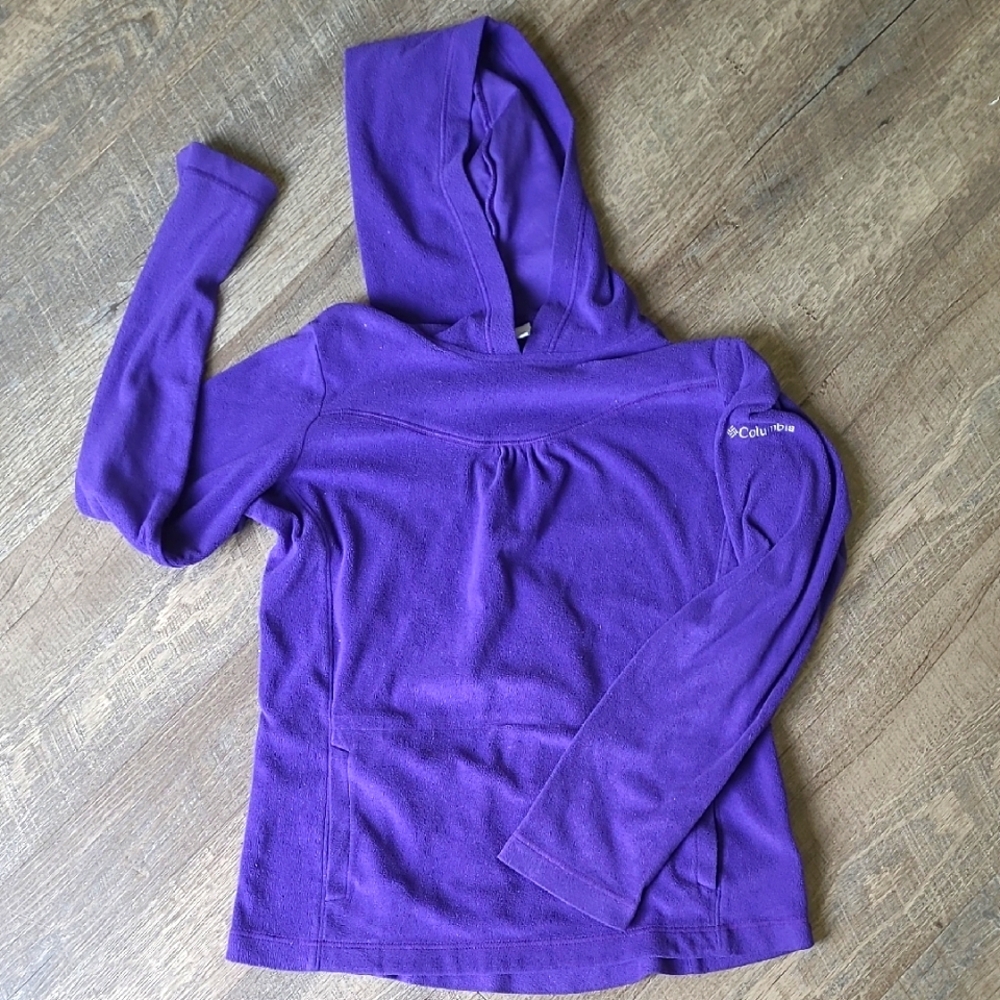 Columbia Purple Cowl Neck Sweater Hoodie Girls Size Large 14-16